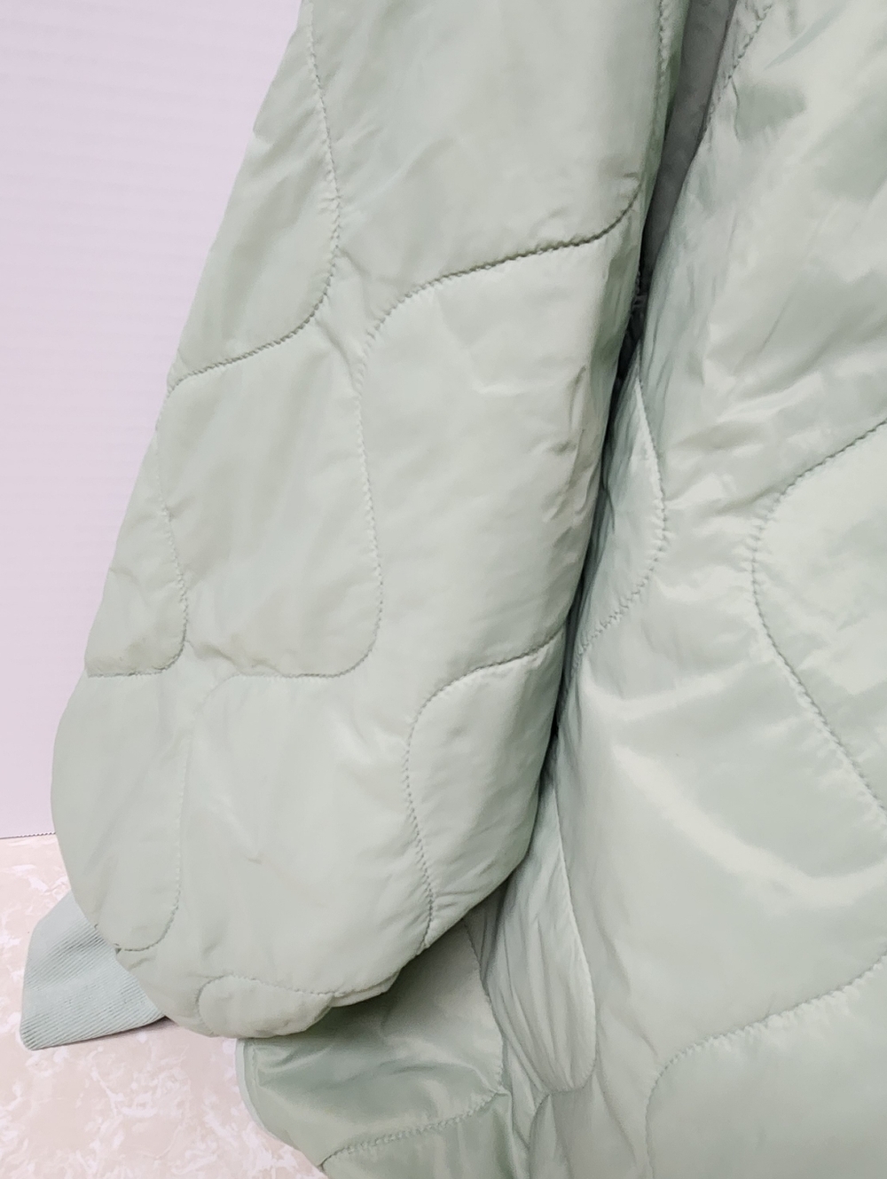 Old Navy Half Zip Water Resistant Quilted Jacket Pullover Light Green XXL - Picture 8 of 8